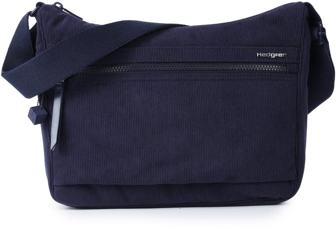 Hedgren Harpers Dames Crossbodytas met RFID-bescherming – Middelgroot – Ribfluweel Peacoat Blue