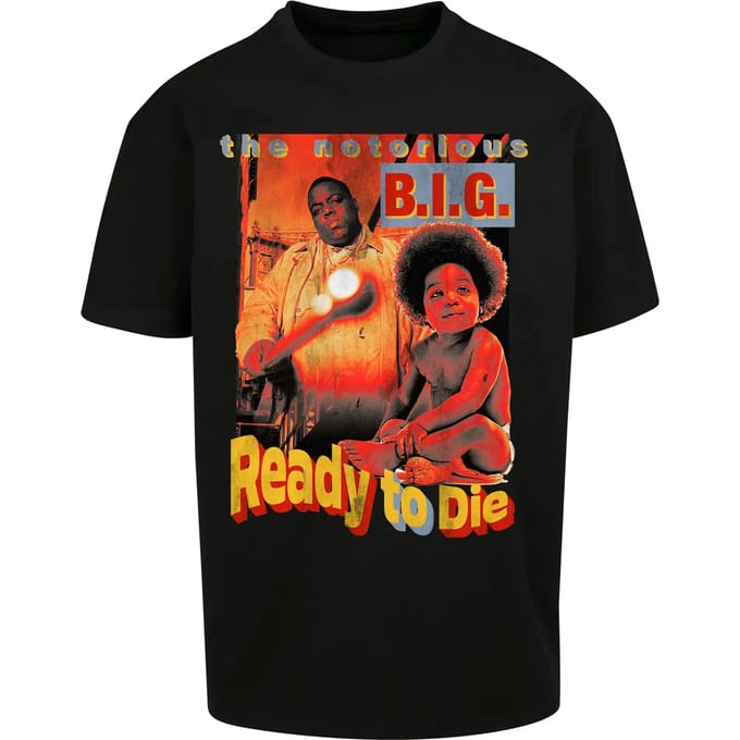 Mister Tee Biggie Smalls - Biggie Ready To Die Oversize Heren T-shirt - M - Zwart