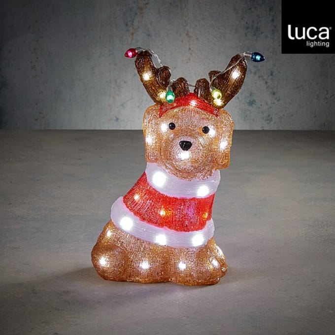 Luca Lighting Kerstverlichting Deer - 25x18x36 cm - Acryl - Wit,Bruin