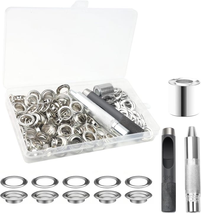 Oogjes Set met Stofpons voor Textiel en Leer - Professioneel Gereedschap