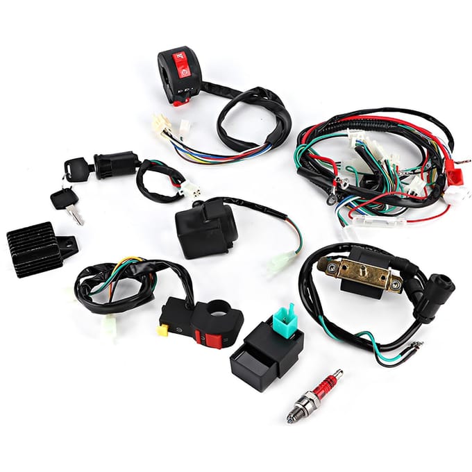 Kabelboom Solenoïde Spoel Gelijkrichter CDI Kit Past voor 50cc 70cc 110cc 125cc ATV Quad Bike black