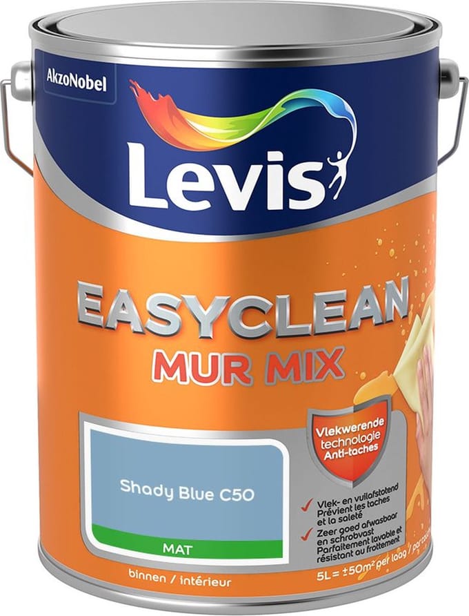 Levis - Easyclean Mur Mat Mix - Shady Blue C50 - Mengverf - 5 L