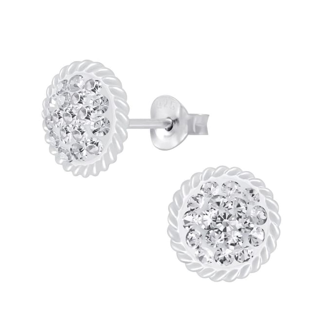 Joy|S - Zilveren oorbellen - kristal - 10 mm