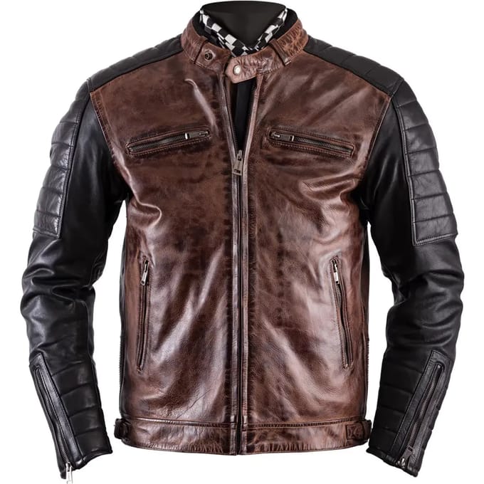 Helstons Cruiser Rag Jas Camel Zwart - Jas