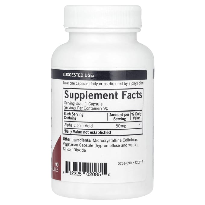 Kirkman Labs, Alfa-liponzuur, 50 mg, 90 Capsules