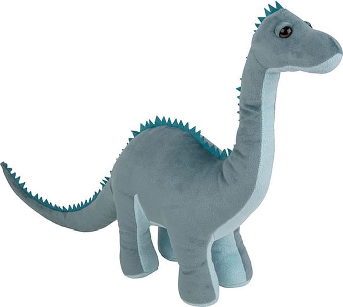 Nature Planet Pluche knuffel - dinosaurus Diplodocus - grijs - van 40 cm - speelgoed dieren