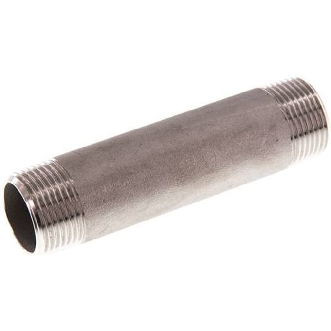 R 3/4'' RVS Dubbele Pijpnippel 20 Bar DIN 2982 - 100mm