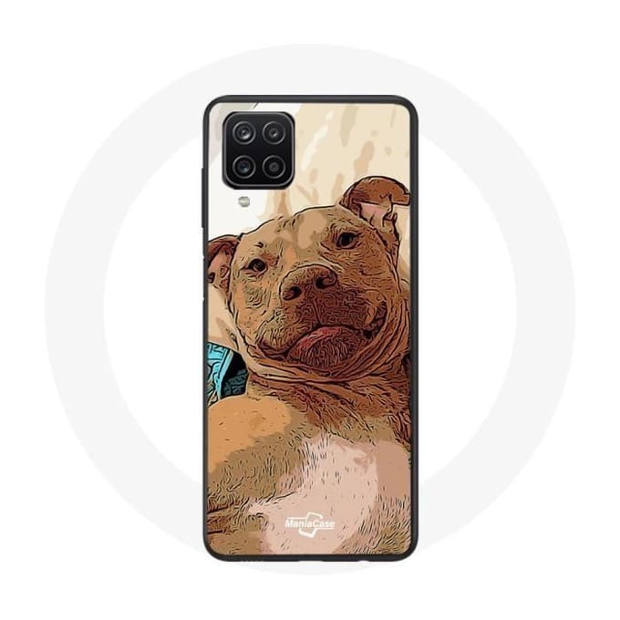 Samsung Galaxy A12 Hoesje American Pit Bull Terrier Bruin bruin