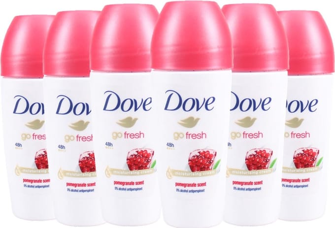 Dove Deo Roller Go Fresh Granaatappel - Voordeelverpakking 6 x 50 ml