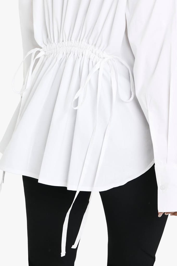 boohoo Dames Katoenen Oversized Zakdetail Shirt | Wit | Maat: 36