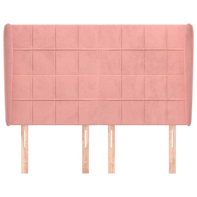 vidaXL - Hoofdbord - met - randen - 147x23x118/128 - cm - fluweel - roze
