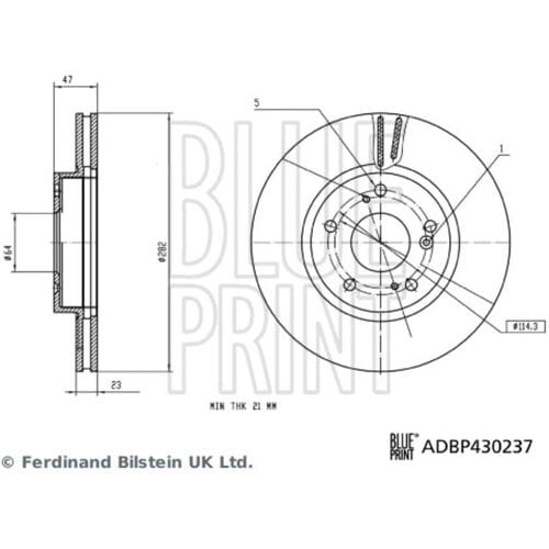 Remschijf BLUE PRINT ADBP430237, 1 stuk