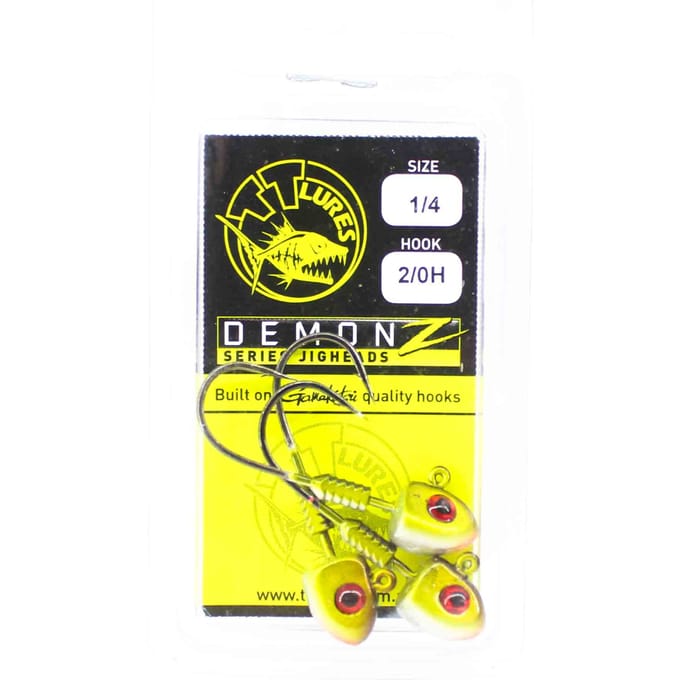 Tackle Tactics TT Demonz Jig Head 1/4oz 2/0H 3/pack Groen (7013) black
