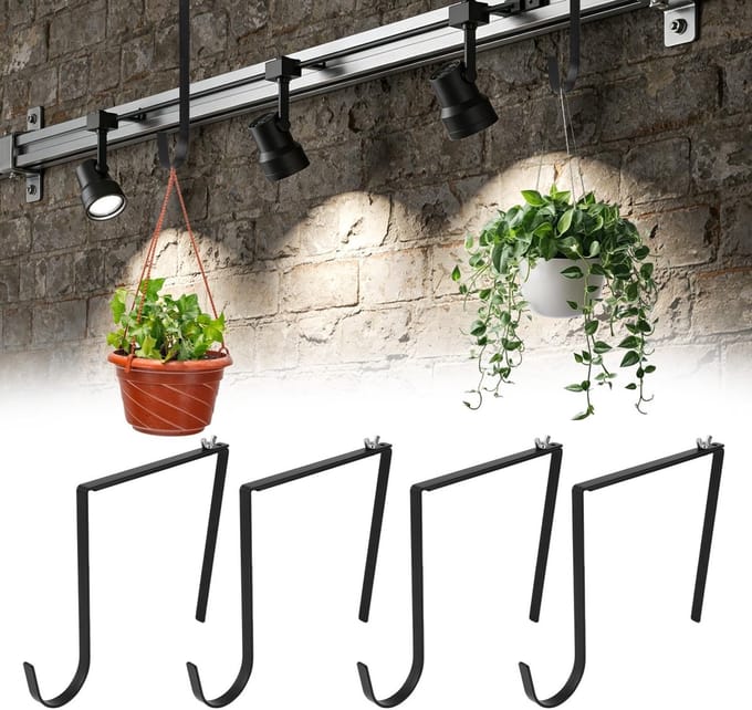 Dailygoods - Set van 4 Boorvrije Slingerlamp-Haken voor Buiten