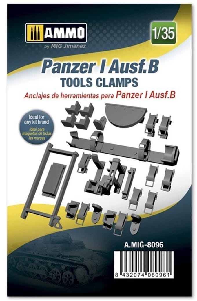 AMMO by Mig Jimenez Modelbouwpakket - AMMO MIG 8096 Panzer I Ausf.B Tools Clamps Resin onderdeel - 1:35 - Modelbouw