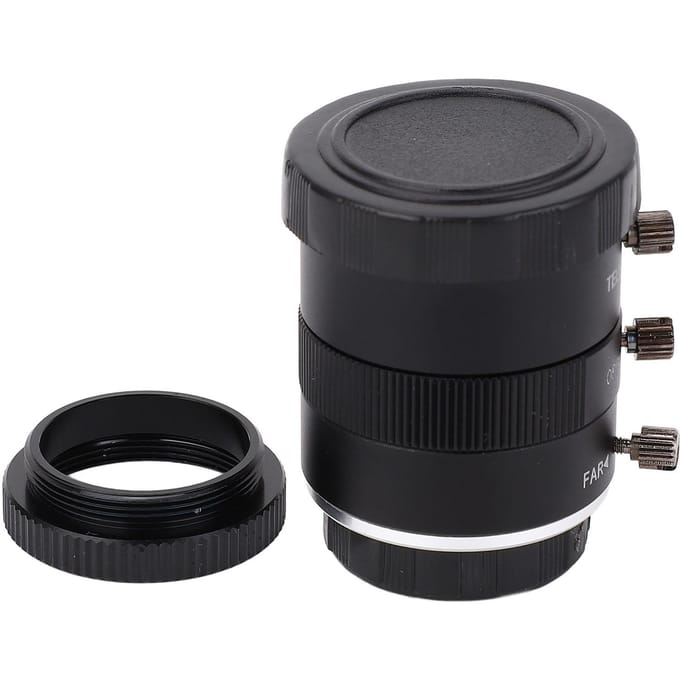 Objectif industriel Zoom 6 ?Objectif 12 mm 1/1,8 3 MP à mise au point manuelle, alliage d'aluminium, monture C, ouverture réglable gray