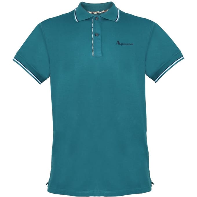 Aquascutum getipt kraag groen poloshirt