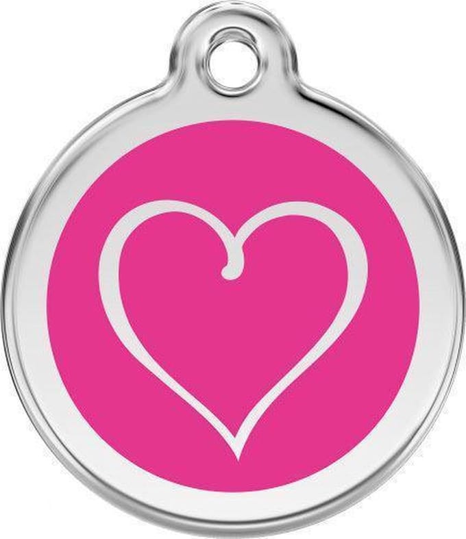 Red Dingo Hondenpenning 20 mm tribal hart hard roze