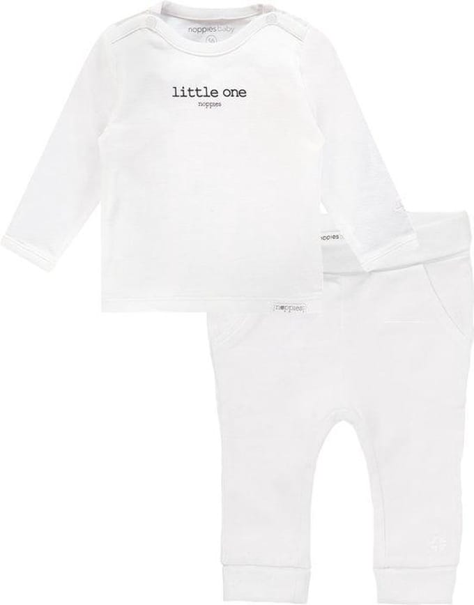 Noppies Set(2delig) Unisex Shirt Wit Broek Wit - Maat 62