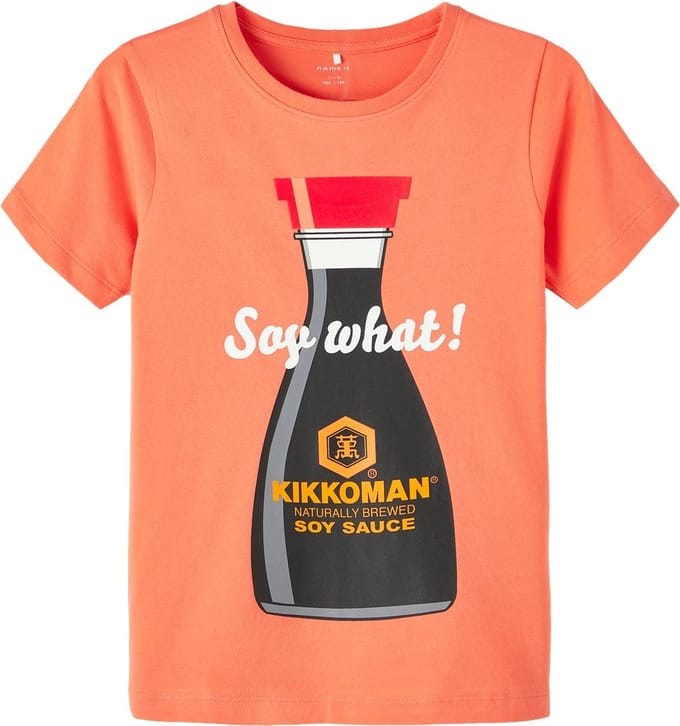 Name it t-shirt jongens - oranje - NKMfuze - maat 134/140