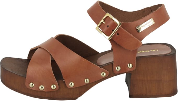 Leren sandalen met hak van Les Paolita