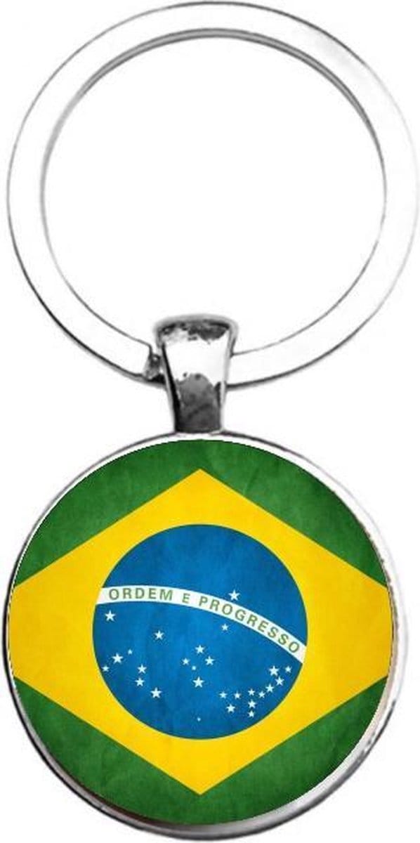 Sleutelhanger Glas - Vlag Brazilië