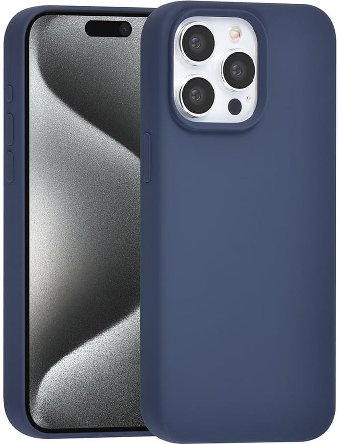 TUNIQ telefoonhoesje voor Apple iPhone 15 Pro Max - Siliconen backcover - Donkerblauw