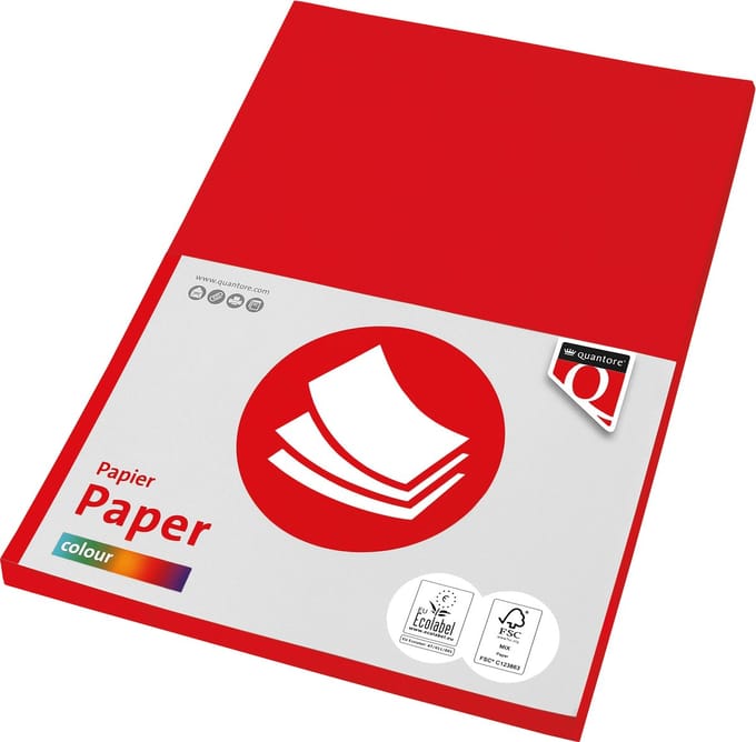 Quantore - Copy paper Fastprint A4 80gr bright red 100 sheets