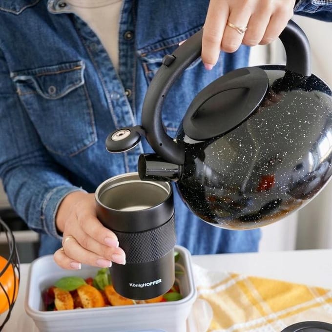 Tadar Vita Marmor Inductie Ketel 2.5L Zwart met Fluitje