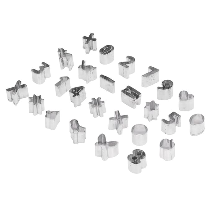 26 Stuks Kleine Bakvorm RVS Chocolade Snacks Cake Brood Biscuit Nummer Patroon Vorm white