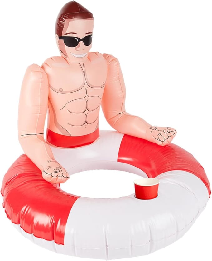 Zwemband Hunk - Opblaasbaar - Waterpret - Levendige kleuren - 88cm diameter - Rood en wit