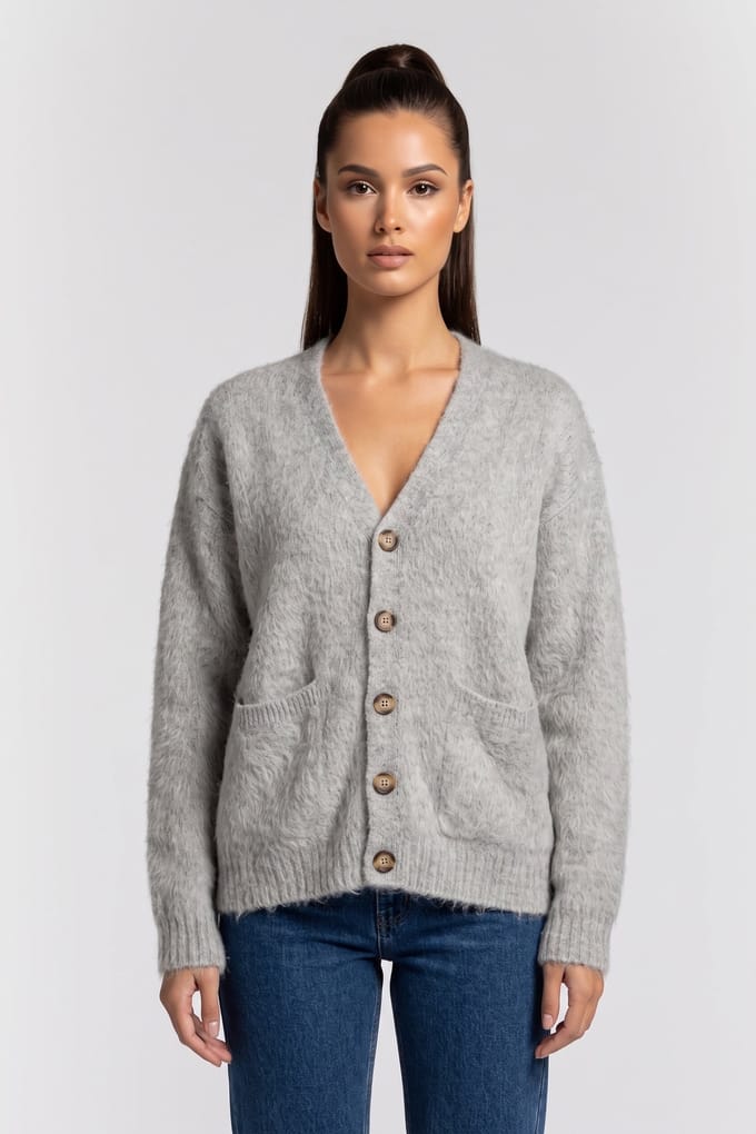 Soulland Bob Alpaca Mix Cardigan Blue Multi Größe: M/L | Jacken Outlet | Unisex | Blau