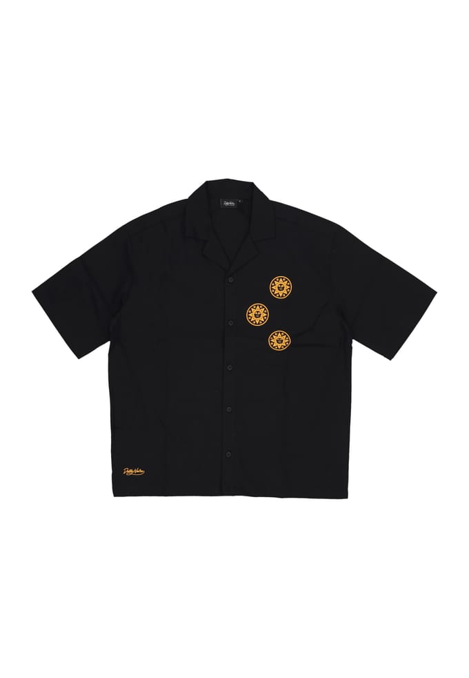 Mannen korte sleeve shirt - Outline Shirt zwart