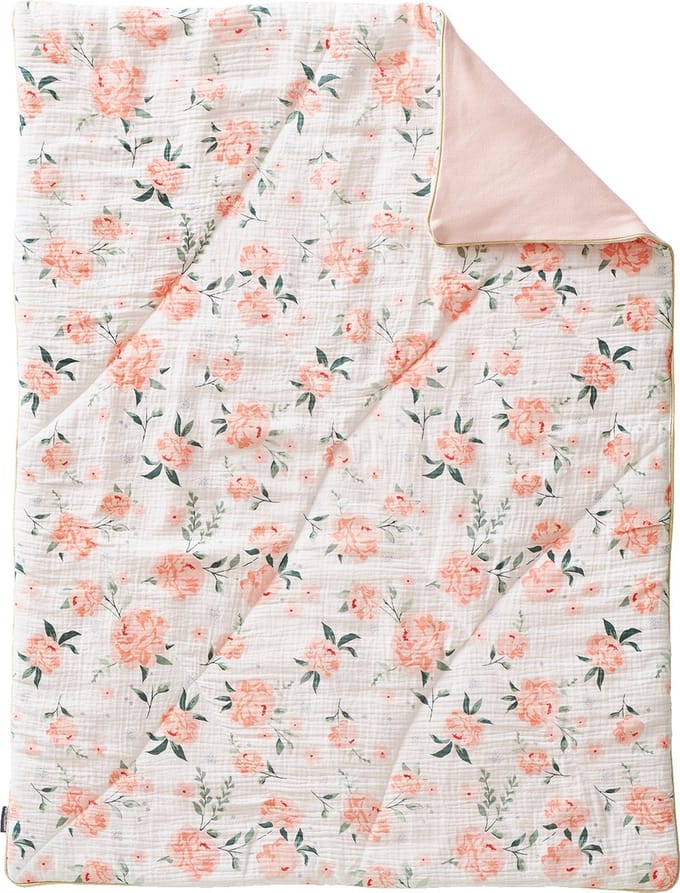 Vertbaudet Boxkleed Eau de Rose - deken - baby - 75x100 - gewatteerde - in jersey - katoengaas