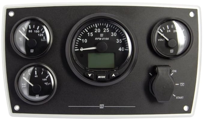 VETUS aluminium 24V CAN Motorpaneel type MPA | MPA34CANBS4