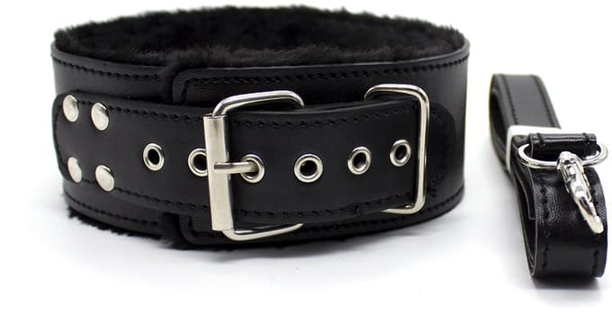 Smart Moves - Bont Gevoerde Collar met Leiband - Zwart