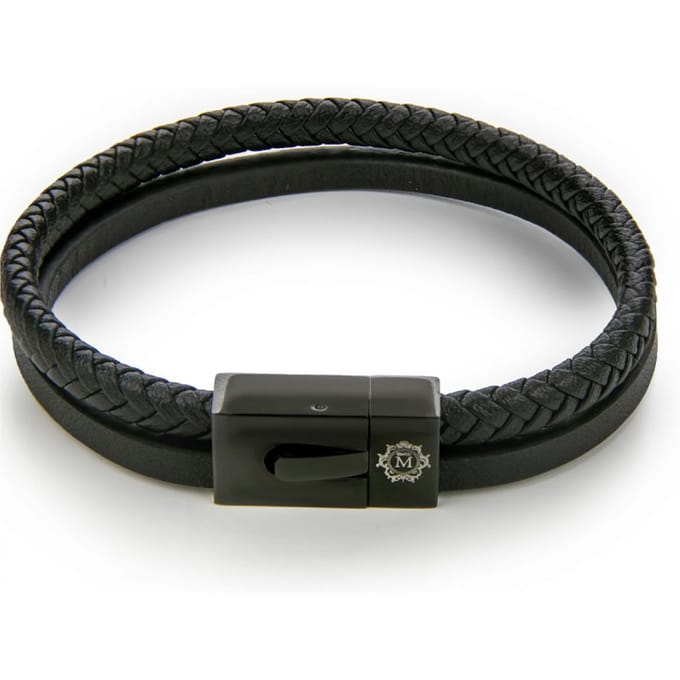 Monomen Men's Genuine Nappa Leather Bracelet MM10822BB