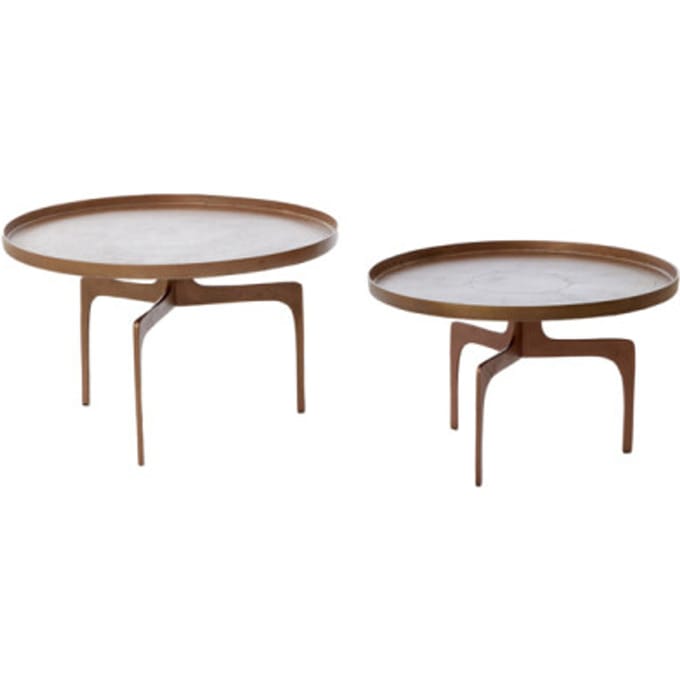 Light & Living Salontafel Pano Set van 2 stuks - Donker Brons - Rond