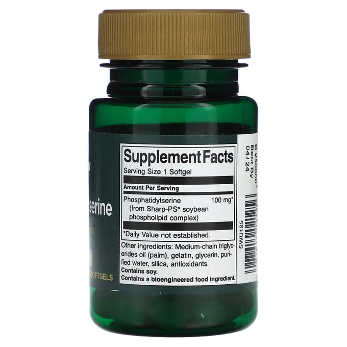 Fosfatidylserine, 100 mg, 30 zachte capsules
