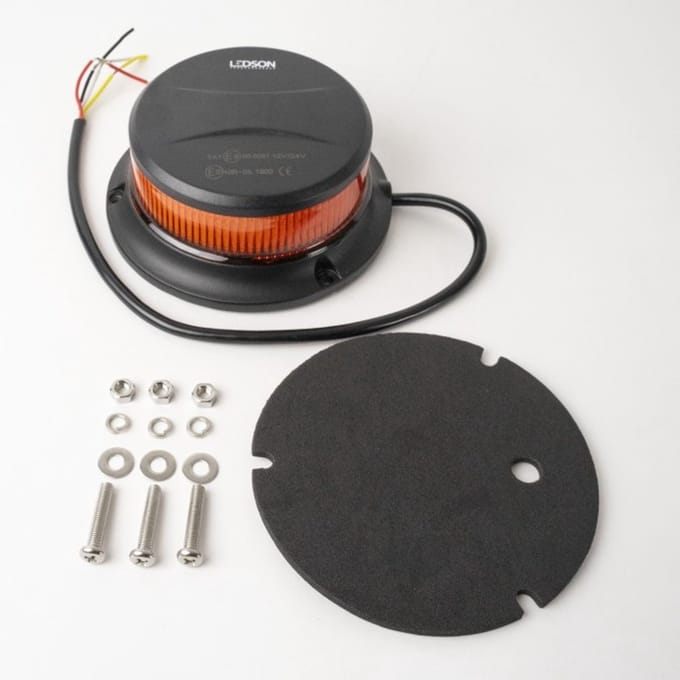 Zwaailamp - Ledson - Slim - Amber - 7 flitspatronen - Amber - R65 - 12V-30V