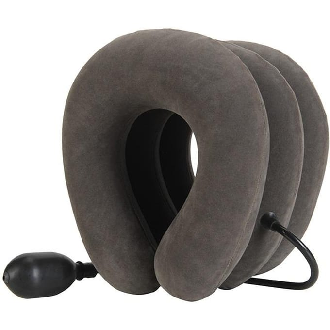 Dispositif de traction gonflable pour la zone cervicale Étireur cervical Oreiller orthopédique Collier Support ergonomique réglable pour la zone cervicale Pour gris