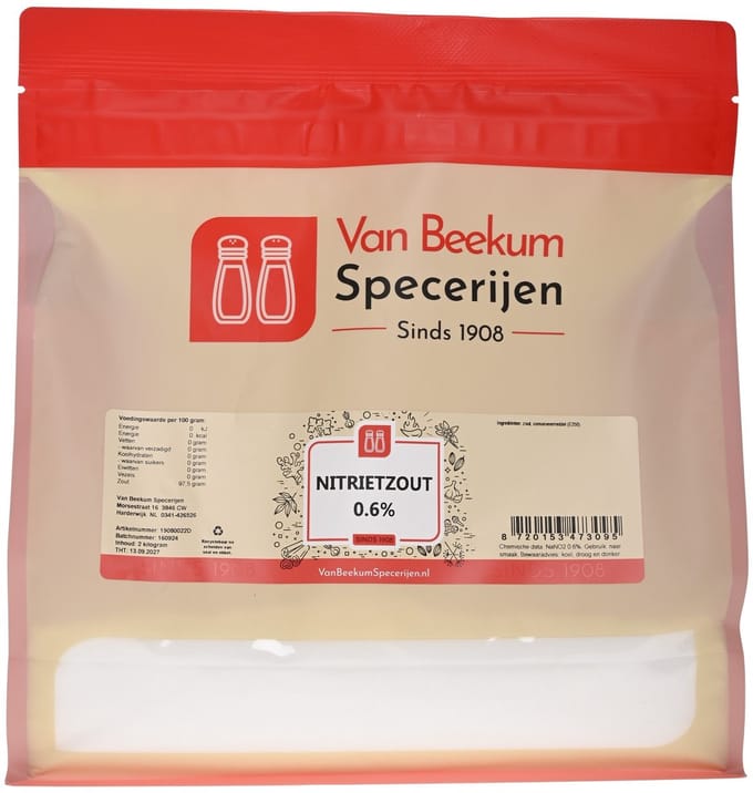 Van Beekum Specerijen - Nitrietzout 0.6% - 2 KG (hersluitbare stazak)