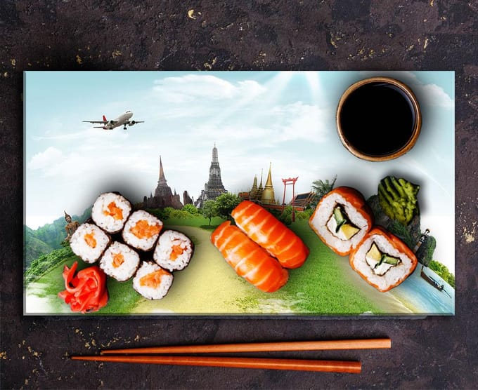 TMK ArtDeko - Snijplank - 52x30 cm - Glas - Landschap