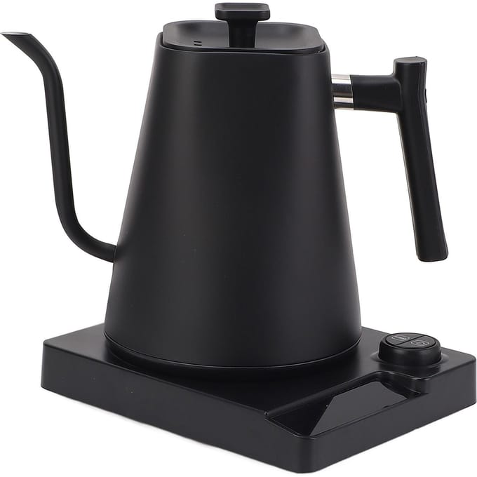 Zwanenhals Elektrische Waterkoker Temperatuurregeling 304 Roestvrij Staal LED Scherm Pour Over Koffie voor L black