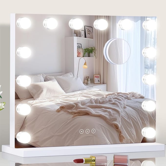 Verlichte Make-up Spiegel met Dimbare LED Verlichting en Touch Control