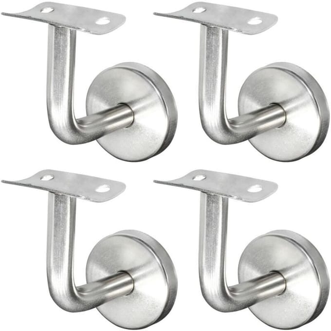 EXCITAT Trapleuningbeugel - RVS wandbeugel - Leuningbeugel - Zilver - 4 stuks