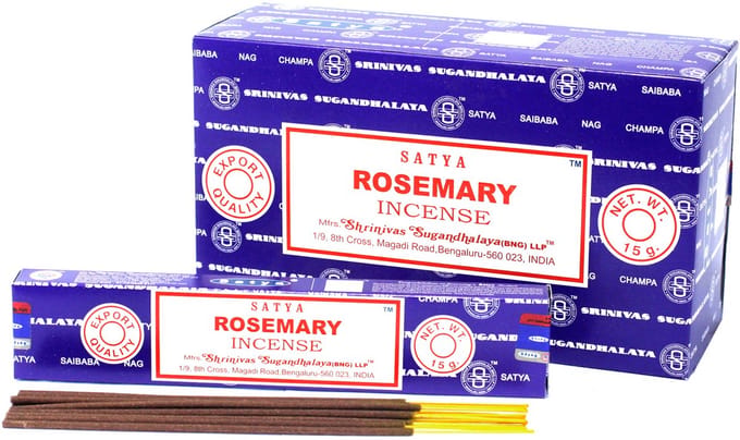 Satya - rozemarijn - wierook - wierookstokjes - grote doos van 12 x 15 gram