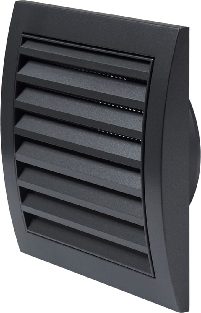 Paneir Airdesigns- ABS - 153 X 148 mm - aansluitbus  Ø 100 mm - net - zwart
