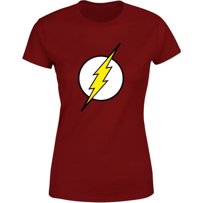 Justice League Flash Logo Women's T-Shirt - Burgundy - L