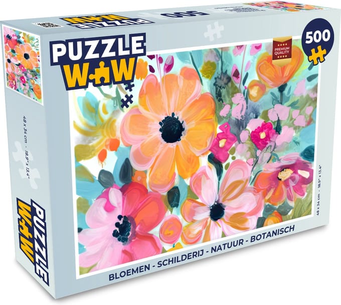 Puzzel Bloemen - Schilderij - Natuur - Botanisch - Legpuzzel - Puzzel 500 stukjes